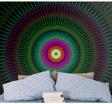 Mural pared dormitorio de mandalas Mandala kaleido - TenVinilo