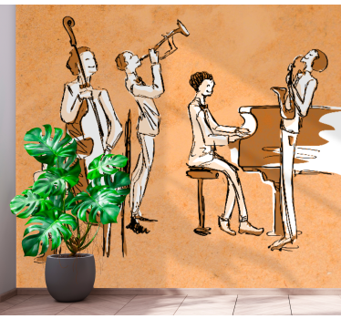 Fotomural de música actuación de banda de jazz - TenVinilo