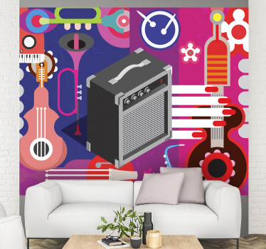 Fotomural de música amplificadores e instrumentos - TenVinilo