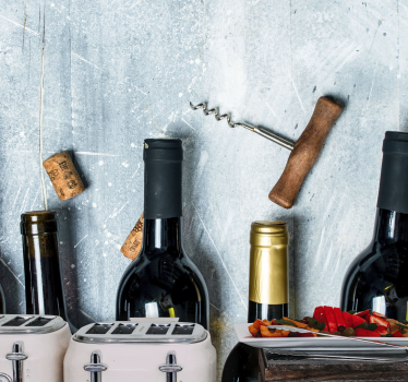 Fotomural de música arreglo de botellas de vino - TenVinilo