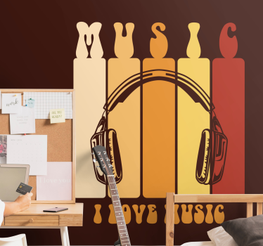 Fotomural de música auriculares gráficos - TenVinilo