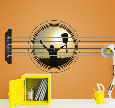 Fotomural de música celebración de silueta de guitarra - TenVinilo