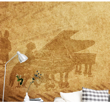 Fotomural de música escena de actuación de piano - TenVinilo