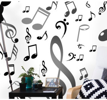 Fotomural de música motivo de notas musicales - TenVinilo