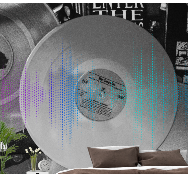 Fotomural de música ondas sonoras de vinilo - TenVinilo