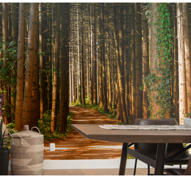 Papel pintado 3D naturaleza camino del bosque - TenVinilo