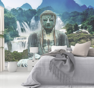 Papel pintado paisaje buda para dormitorio - TenVinilo