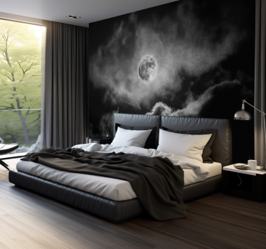Fotomural dormitorio luna y nubes - TenVinilo