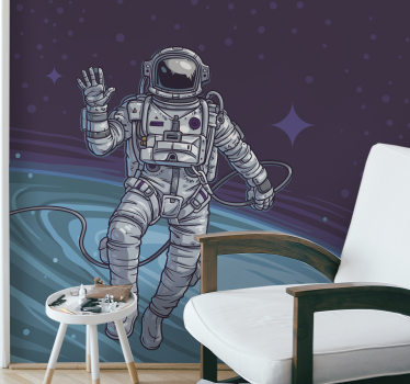 Fotomural espacio astronauta flotando - TenVinilo