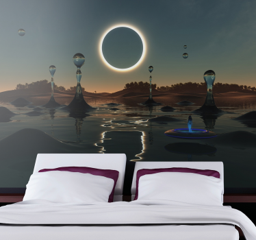 Fotomural espacio escena de agua celestial - TenVinilo