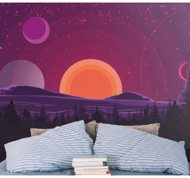 Fotomural espacio escena de puesta de sol celestial - TenVinilo