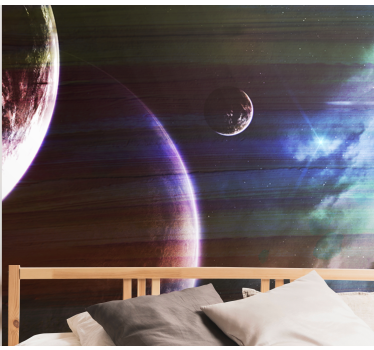 Fotomural espacio escena planetaria cósmica - TenVinilo