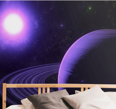 Fotomural espacio escena planetaria violeta - TenVinilo