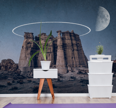 Fotomural espacio formaciones rocosas a la luz de la luna - TenVinilo