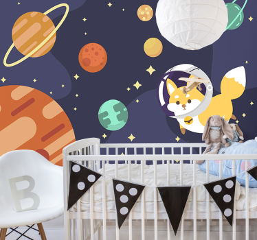 Mural de pared infantil exploración espacial - TenVinilo