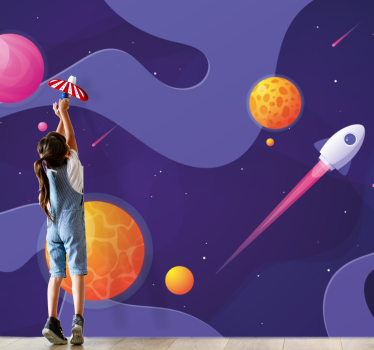 Fotomural espacio la aventura cósmica del niño - TenVinilo