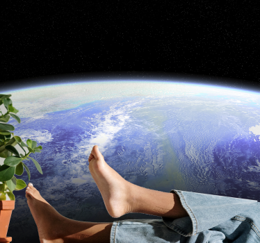 Fotomural espacio la tierra desde arriba - TenVinilo