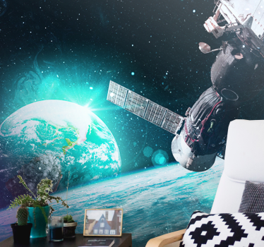 Fotomural espacio nave espacial orbitando la tierra - TenVinilo