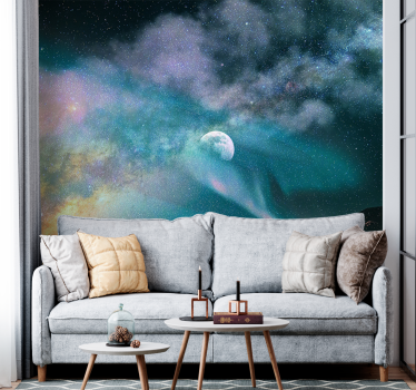 Fotomural espacio nebulosa de luz de luna celestial - TenVinilo