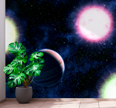 Fotomural espacio paisaje planetario celestial - TenVinilo