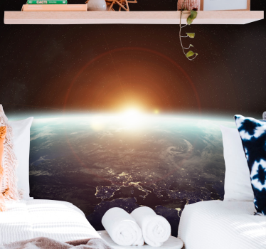 Fotomural espacio perspectiva del amanecer terrestre - TenVinilo