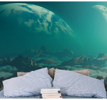 Fotomural espacio picos montañosos celestiales - TenVinilo