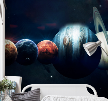 Fotomural espacio planetas en órbita - TenVinilo