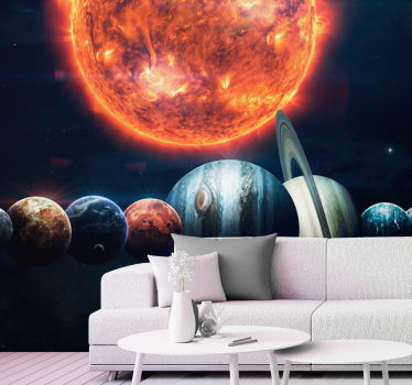 Fotomural espacio sistema planetario celestial - TenVinilo