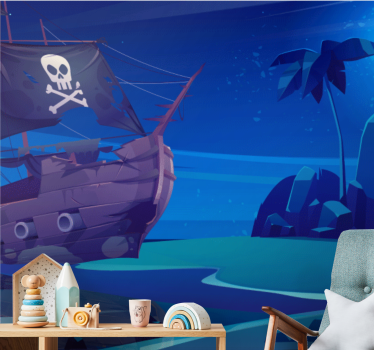 Fotomural fantasía aventura en el barco pirata - TenVinilo