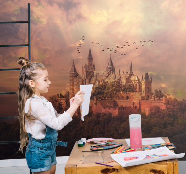 Fotomural fantasía castillo majestuoso paisaje - TenVinilo