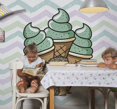 Mural para comedor delicia de helado - TenVinilo