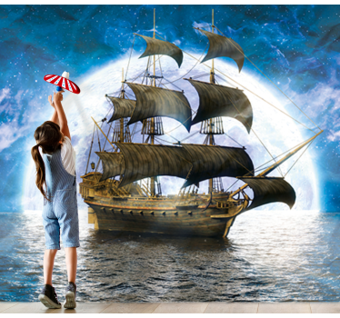 Fotomural fantasía viaje en barco de aventura - TenVinilo