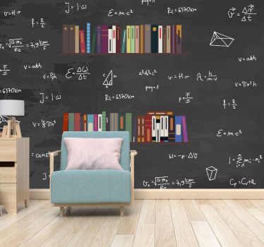 Fotomural frase colección de libros de matemáticas - TenVinilo