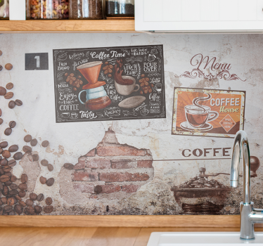 Fotomural frase menú del café - TenVinilo