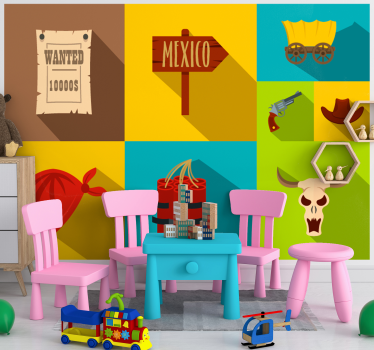 Mural de pared infantil tema méxico deseado - TenVinilo