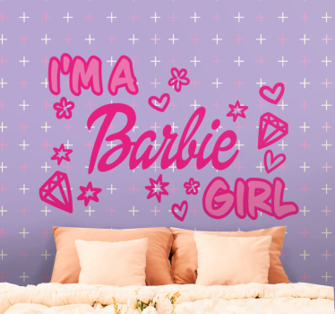 Fotomural frase soy una chica barbie - TenVinilo