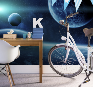 Fotomural espacio ciclismo celestial - TenVinilo