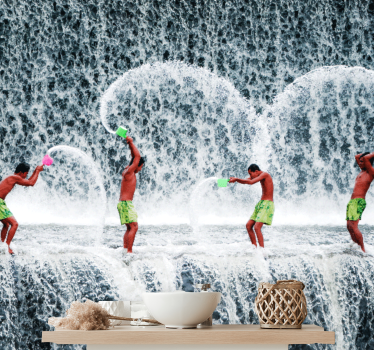 Fotomural gente salpicadura de agua divertida - TenVinilo