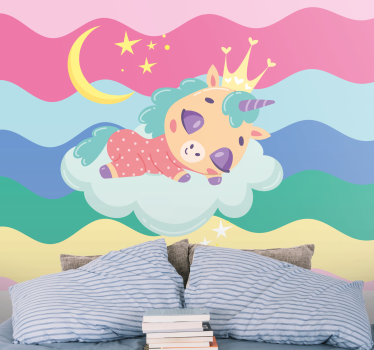 Fotomural gente unicornio durmiendo fantástico - TenVinilo