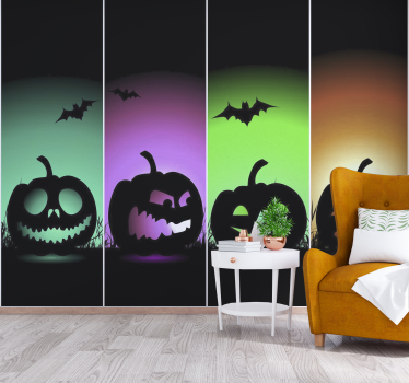 Fotomural halloween caras de calabaza - TenVinilo