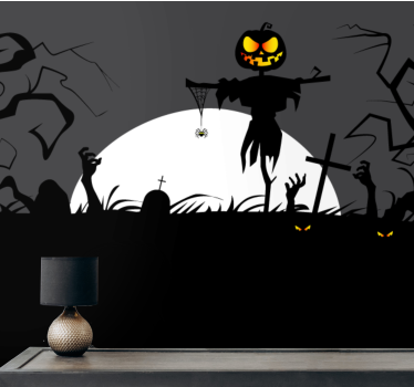 Fotomural halloween espantapájaros terrorífico - TenVinilo