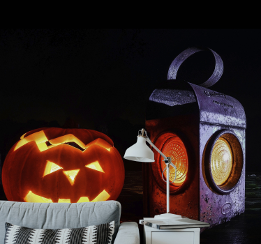 Fotomural halloween linterna jack-o'-lantern - TenVinilo