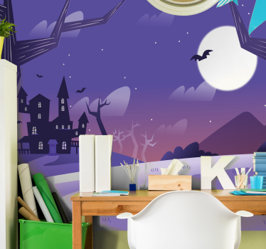 Fotomural Halloween paisaje nocturno espeluznante - TenVinilo