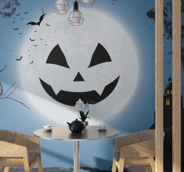 Fotomural Halloween sonrisa de calabaza espeluznante - TenVinilo