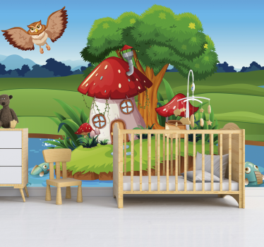 Mural infantil pared bosque encantado - TenVinilo