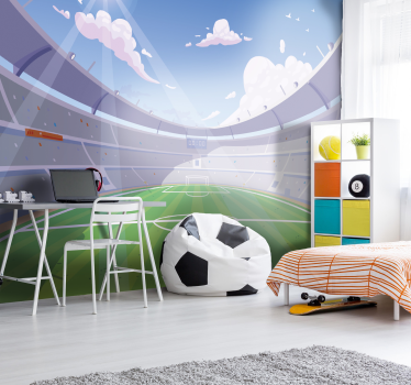Fotomural infantil campo de fútbol - TenVinilo