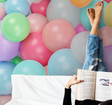 Fotomural infantiles Globos pastel de colores 3d - TenVinilo
