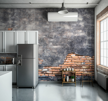 Mural para cocina imitación ladrillo pared - TenVinilo