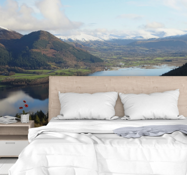 Mural pared dormitorio lago inglés con vistas - TenVinilo