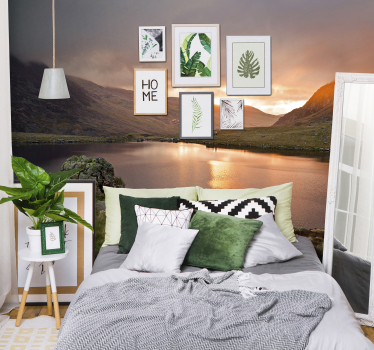 Mural pared dormitorio lago parque Snowdonia - TenVinilo